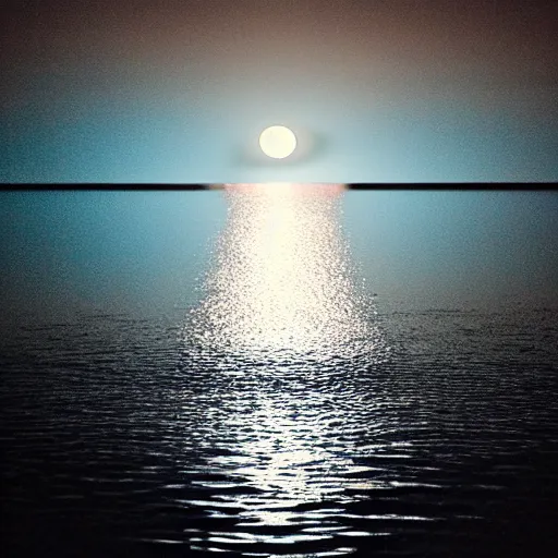 Image similar to reflection of the moon on water at night