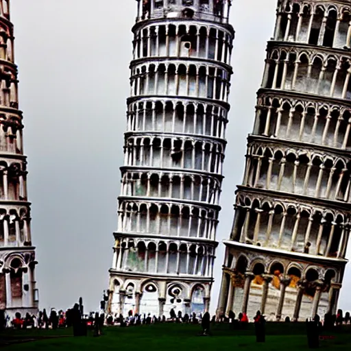 Image similar to Leaning tower of pisa cracked in half