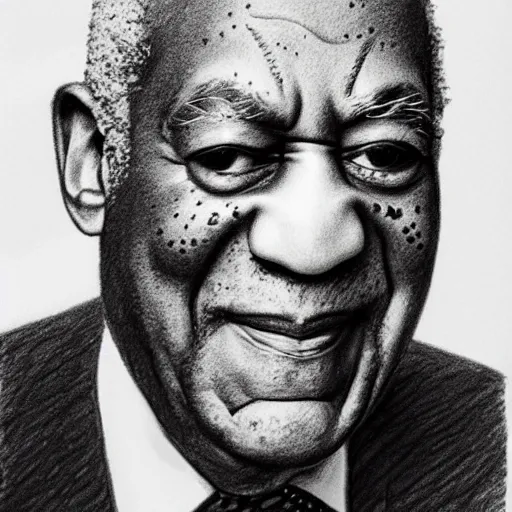 Image similar to a poorly drawn pencil portrait of bill cosby