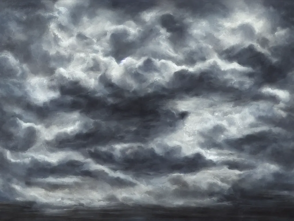 Image similar to cloudscape. very detailed dark super storm, hyper realistic david holland clouds, impressive, magical, very atmospheric, smoke boiling, cinematic, deep, very high complexity, stunning, dramatic masterpiece, iridescent, chiaroscuro, in the style of laura den hertog and michael creese, very detailed. 4 k