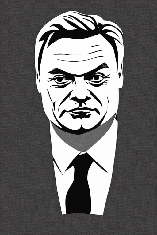 Image similar to minimalist style art of viktor orban, illustration, vector art