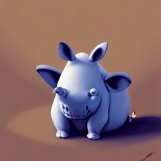 Prompt: goro fujita ilustration a happy little rhinoceros sitting by goro fujita, painting by goro fujita, sharp focus, highly detailed, artstation