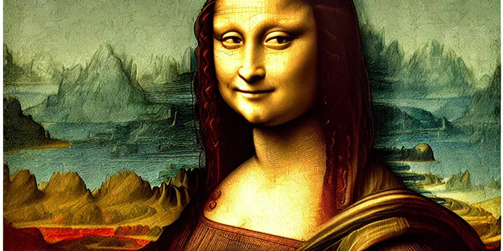 Animated Mona Lisa painted by Leonardo , Stock Video