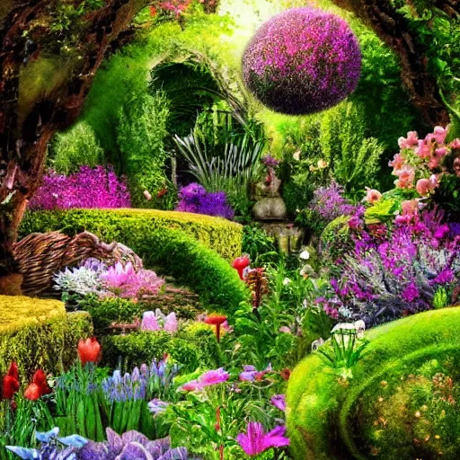 Prompt: a fairytale garden