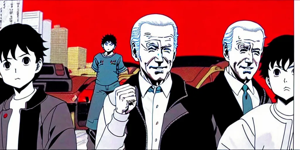 Image similar to joe biden akira, cinematic scene akira anime, akira manga