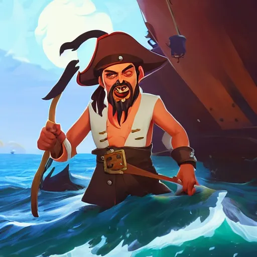 Image similar to painting jack the pirate on sea of thieves game avatar hero smooth face median photoshop filter cutout vector behance hd by jesper ejsing, by rhads, makoto shinkai and lois van baarle, ilya kuvshinov, rossdraws, illustration, art by ilya kuvshinov and gustav klimt