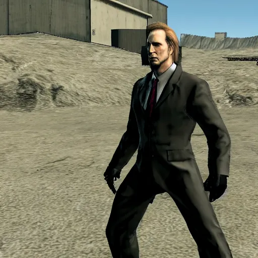 Image similar to Saul Goodman at Metal Gear Solid game on PS one