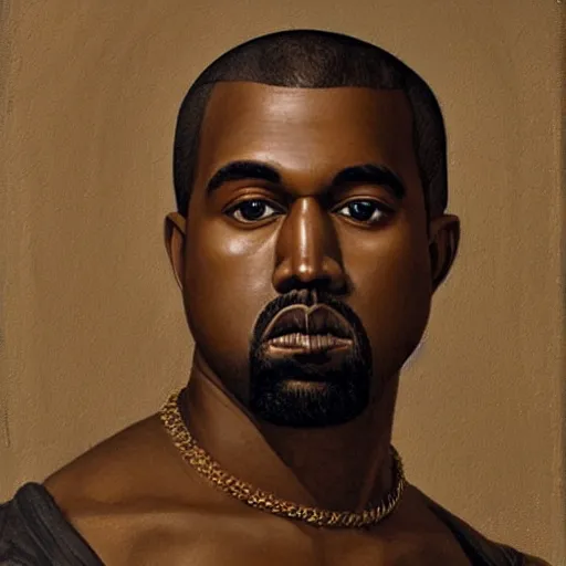 Prompt: a renaissance style portrait painting of kanye west