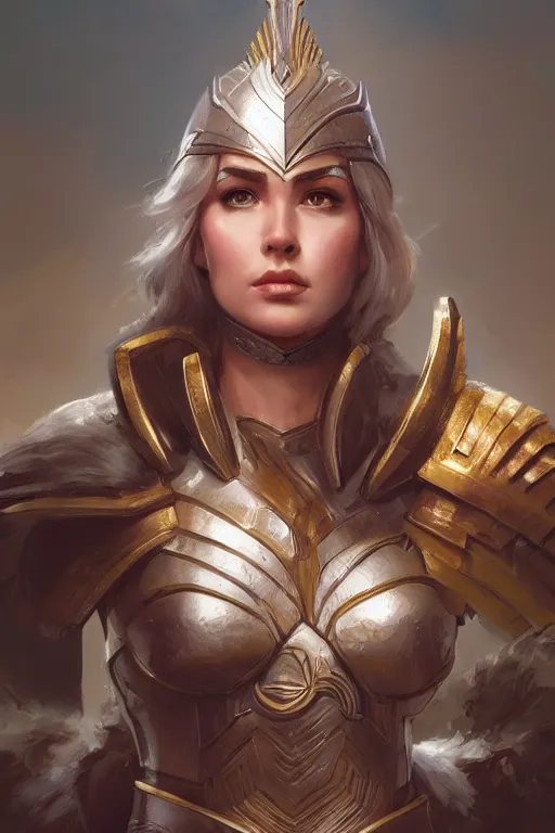 Image similar to amazon valkyrie athena, d & d, fantasy, portrait, highly detailed, headshot, digital painting, trending on artstation, concept art, sharp focus, illustration, art by artgerm and greg rutkowski and magali villeneuve