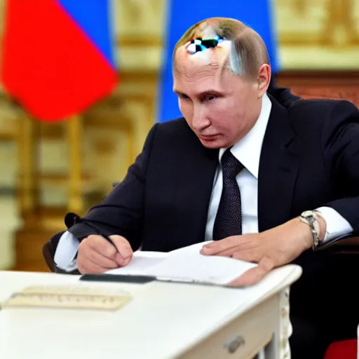 Image similar to putin teams up with a mysterious teenage putin