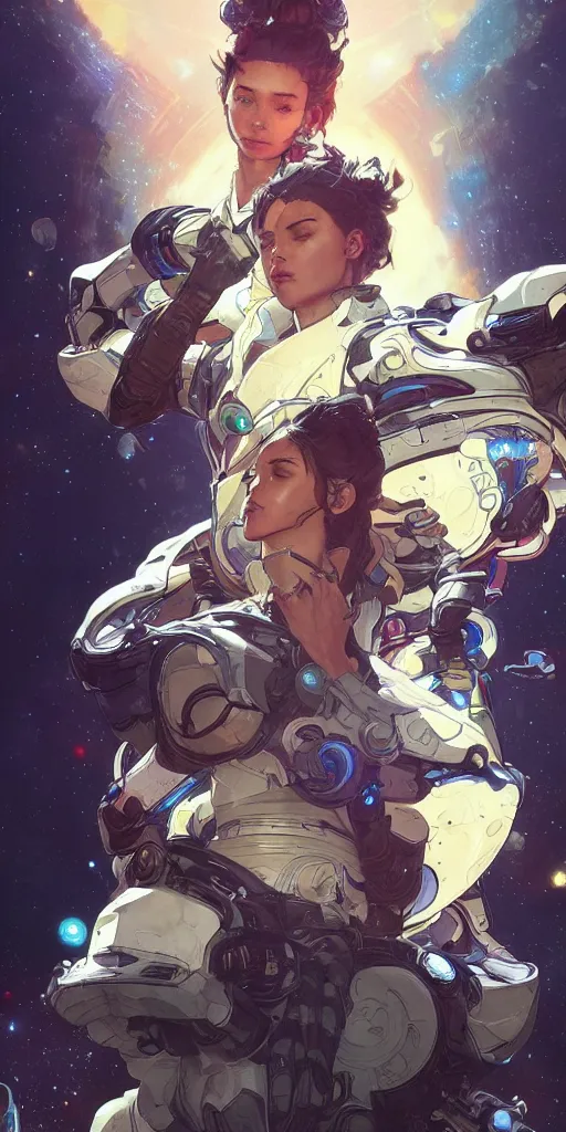 Image similar to spatial cosmos space and planets, apex legends, epic lighting, sketch illustration, ultra detailed, art by artgerm and greg rutkowski and alphonse mucha