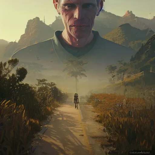 Image similar to highly detailed portrait of 🤖 in gta v, stephen bliss, unreal engine, fantasy art by greg rutkowski, loish, rhads, ferdinand knab, makoto shinkai and lois van baarle, ilya kuvshinov, rossdraws, tom bagshaw, global illumination, radiant light, detailed and intricate environment