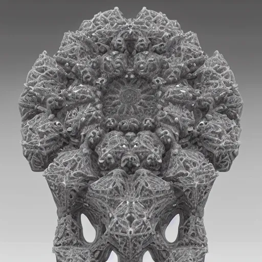 Prompt: an intricate and highly detailed 3d sculpture of a fractal made of abelsonite