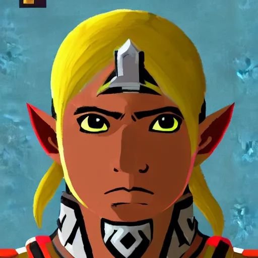 Image similar to portrait of someone from the yiga clan from the legend of zelda breath of the wild, breath of the wild art style.