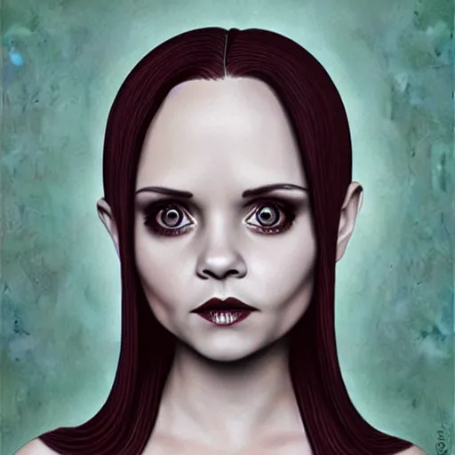 Image similar to christina ricci in the style of mark ryden