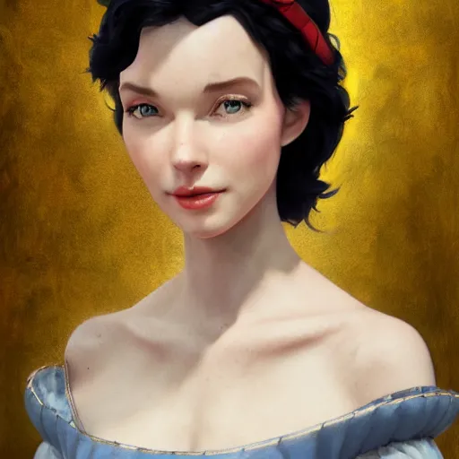 Image similar to catriana balfe as snow white, au naturel, hyper detailed, digital art, trending in artstation, cinematic lighting, studio quality, smooth render, unreal engine 5 rendered, octane rendered, art style by klimt and nixeu and ian sprigger and wlop and krenz cushart