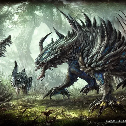 final fantasy beast in the woods, highly detailed, | Stable Diffusion ...