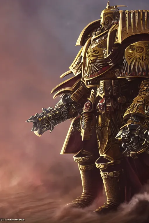 Image similar to armor portrait heros warhammer 4 0 k horus heresy fanart - the primarchs emperor by johannes helgeson animated with vfx concept artist & illustrator global illumination ray tracing hdr fanart arstation zbrush central hardmesh 8 k octane renderer comics stylized