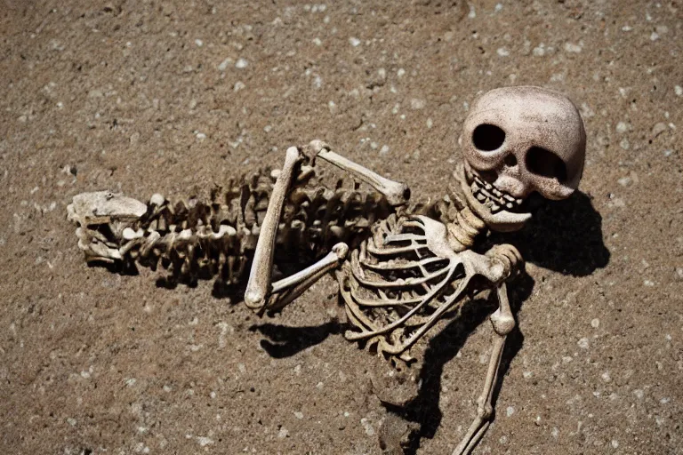 Image similar to fossilized muppet skeleton archaeology expedition photography