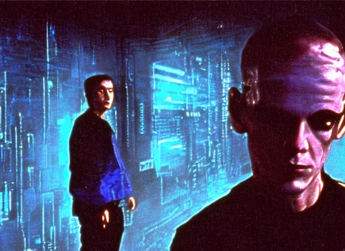 Image similar to scene from the 1 9 8 5 science fiction film neuromancer