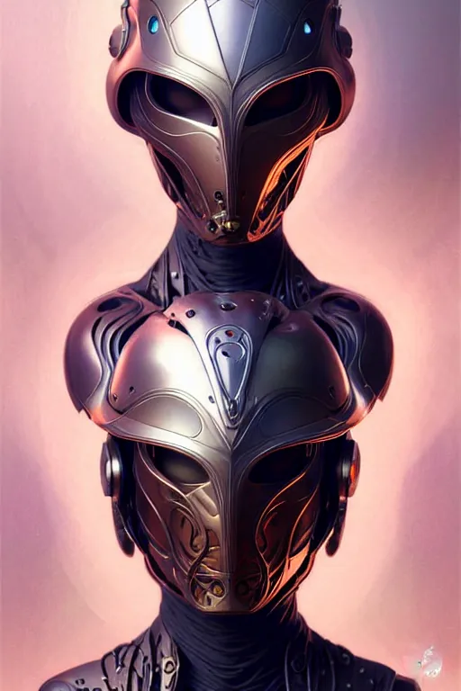 Image similar to organic cyborg female in helmet diffuse lighting, fantasy, intricate, elegant, highly detailed, lifelike, photorealistic, digital painting, artstation, illustration, concept art, smooth, sharp focus, art by john collier and albert aublet and krenz cushart and artem demura and alphonse mucha