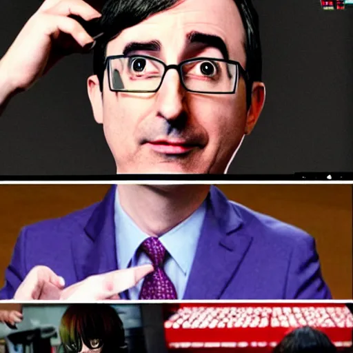 Image similar to John Oliver as an anime girl