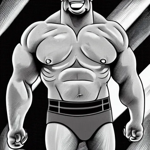 Image similar to A portrait of Dwayne Johnson, in the simpsons,