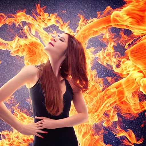 Image similar to radio Xray beauty girl in fire