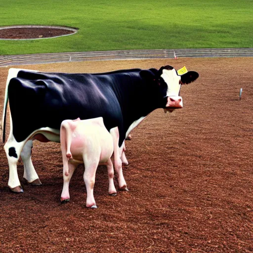 Image similar to cow on the playground, photo