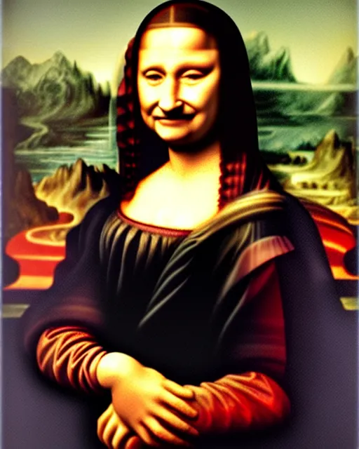 Prompt: paul chuckle as the mona lisa