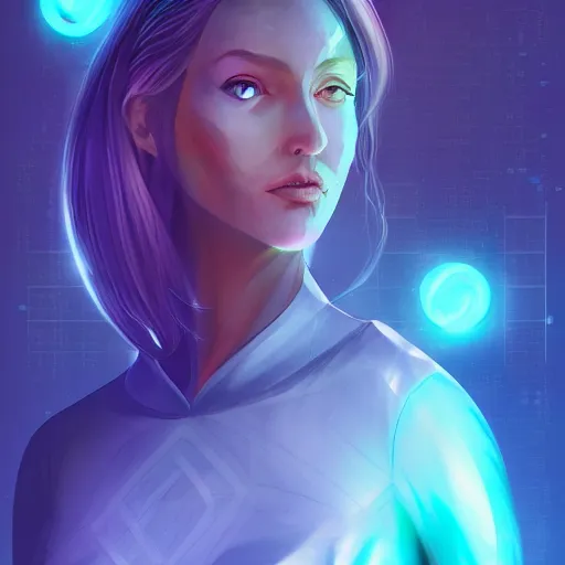 Image similar to hologram, female, beautiful, science fiction, d & d, concept art, sharp focus, illustration, character art,