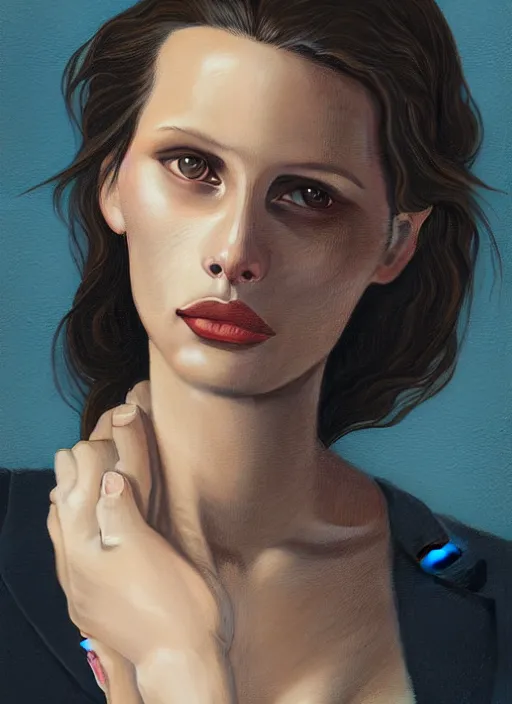 Image similar to twin peaks movie poster art, portrait of marine vacth, from scene from twin peaks, clean, simple illustration, nostalgic, domestic, highly detailed, digital painting, artstation, concept art, smooth, sharp focus, illustration, artgerm, donato giancola, joseph christian leyendecker, wlop