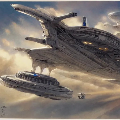 Image similar to starship enterprise by jean - baptiste monge