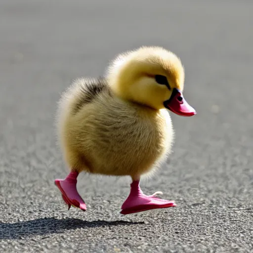 Image similar to photo of cute baby duck running