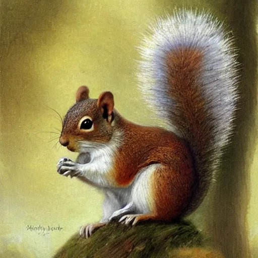 Image similar to a fluffy squirrel by sophie anderson