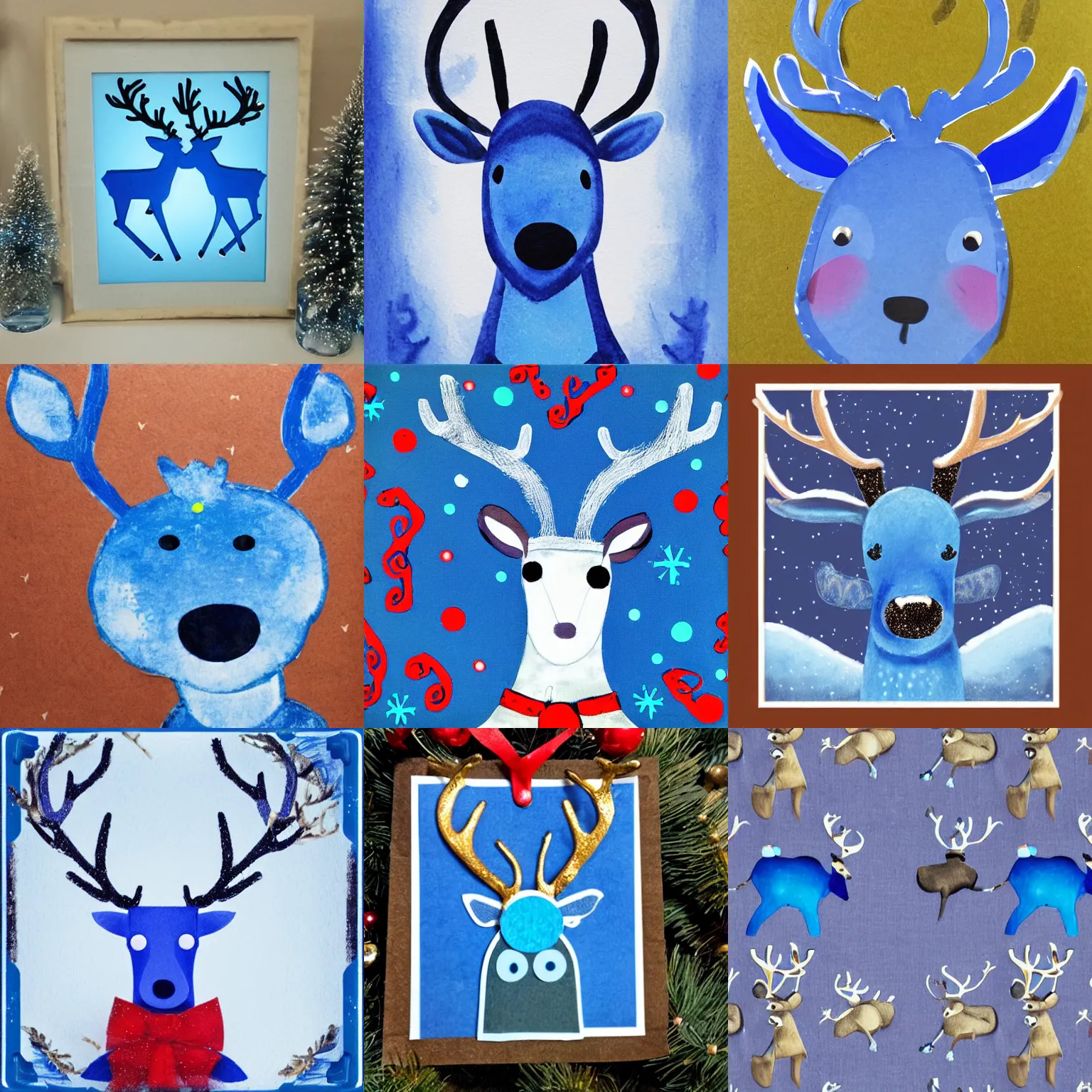 Prompt: blue reindeer