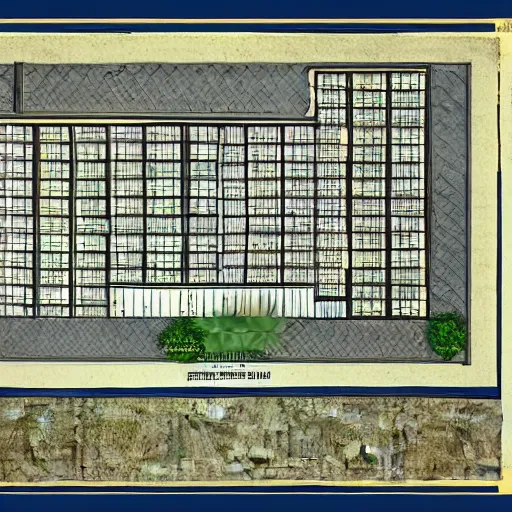 Prompt: floor plan for hogwart ’ s school, detailed, line drawing,