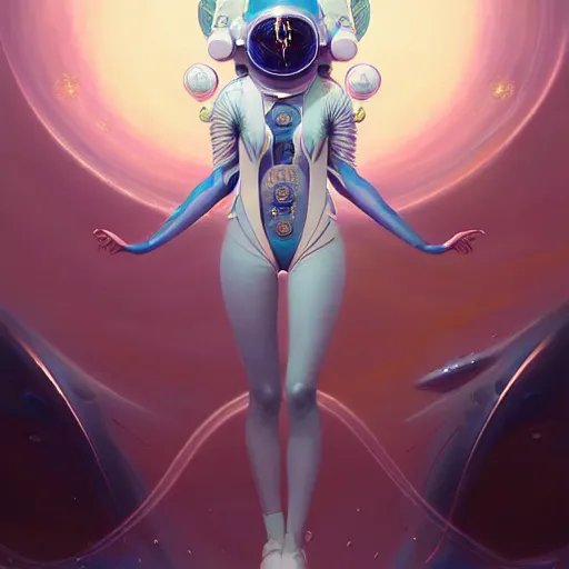 Prompt: Japanese beautiful celestial Goddess wearing a futuristic lush spacesuit exposed in cryo chambers by James Jean, rule of thirds, coherent symmetry, seductive look, intricate, elegant, highly detailed, centered, digital painting, artstation, concept art, smooth, sharp focus, illustration, by Peter Mohrbacher, WLOP
