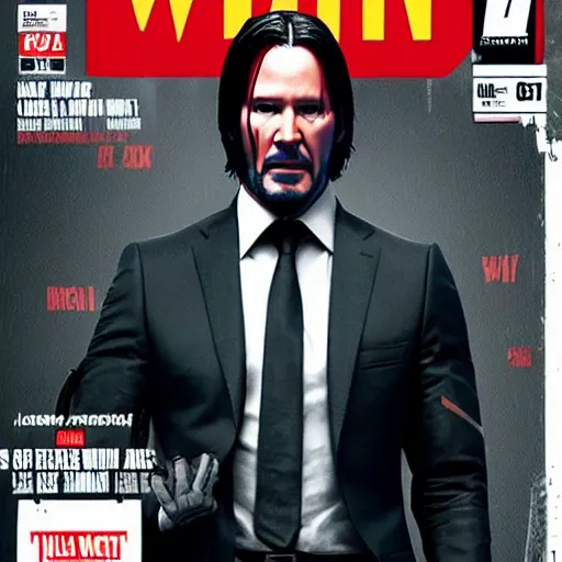 Image similar to John Wick in an Iron Man suit