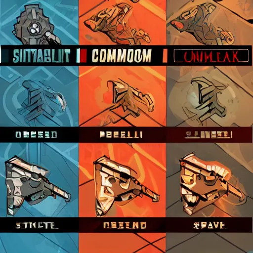 Image similar to combat skill icons from a cyberpunk style MMORPG