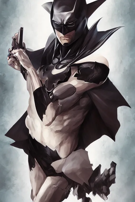 Image similar to A beautiful anime portrait of Batman , by Stanley Artgerm Lau, WLOP, Rossdraws, James Jean, Andrei Riabovitchev, Marc Simonetti, and Sakimichan, tranding on artstation