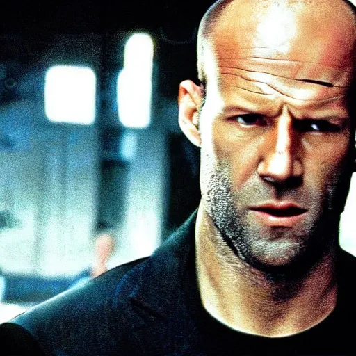 Image similar to Jason Statham in the matrix movie 4K quality very detailed