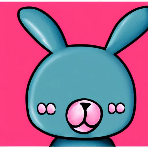 Prompt: illustration pink bunny, cartoon, funny