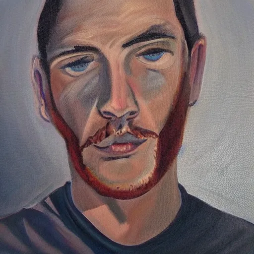 Image similar to painting of a man by Lauren McDonald