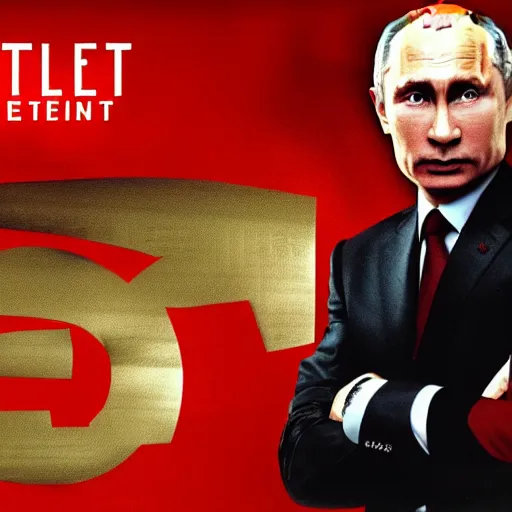 Prompt: vladimir putin in red alert 3 poster