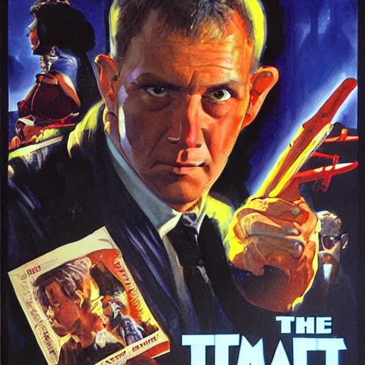 Prompt: painted poster by drew struzan for a movie called 'the man who didn't try'