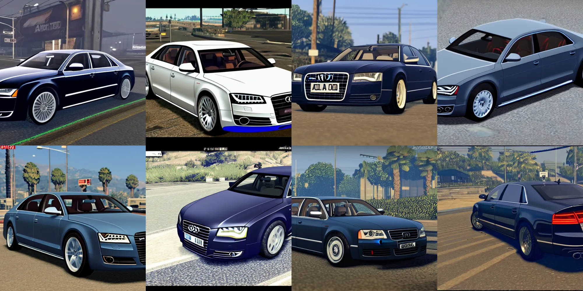 Prompt: gta5 audi a80 b4 in dark blue