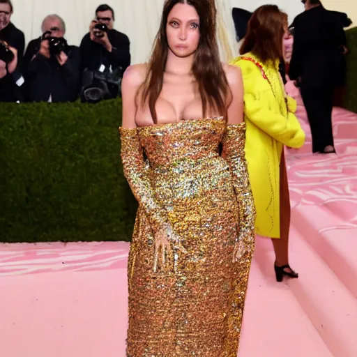 Image similar to photo of jesus at the met gala