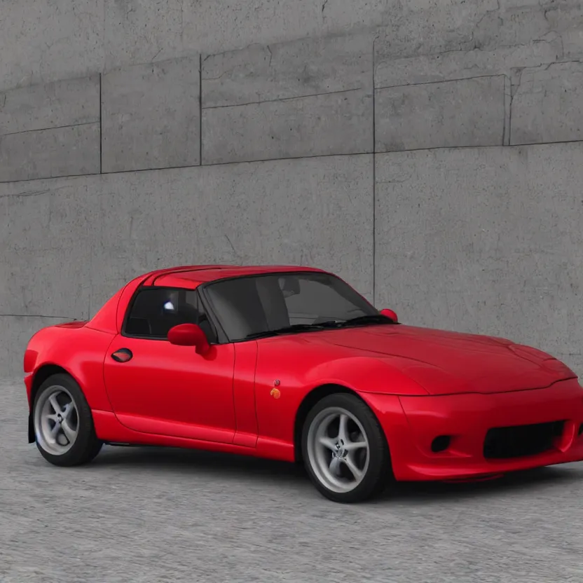 Prompt: supra mk 4, miata na, kyza saleem, realistic, 4 k, red