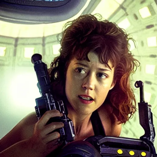 Prompt: Mary Elizabeth Winstead as Ellen Ripley in Alien remake, directed by Denis Villenueve.
